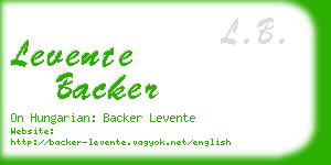 levente backer business card
